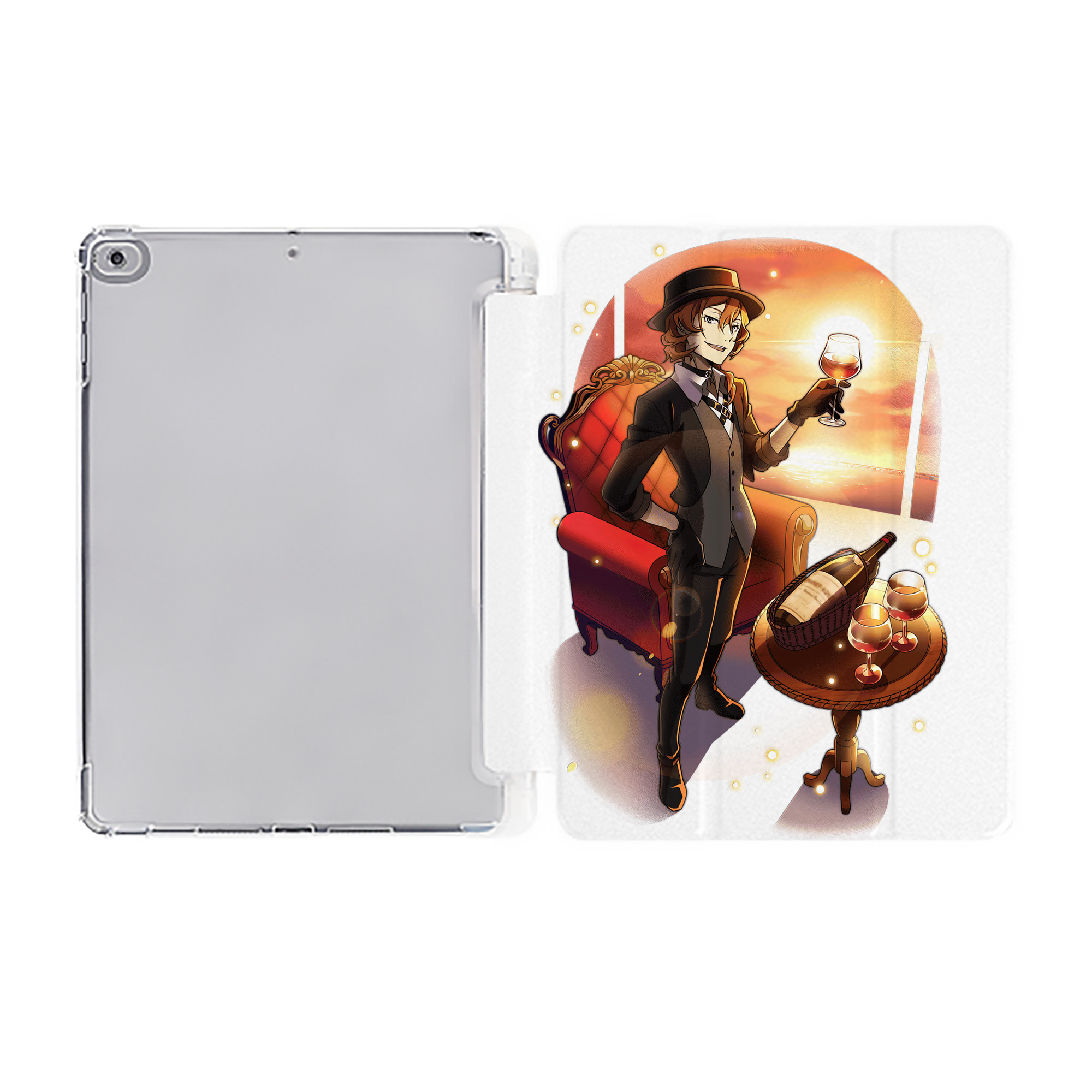 （画像用） 文豪ストレイドッグス Bungo Stray Dogs IPad ケース ペン収納付き 三つ折りスタンド PUレザー×シリコン 対応機種9.5/10.5/10.9インチ